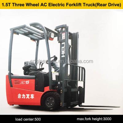 China Heli forklift G series three-wheel 1.5TCPD15SH electric forklift zu verkaufen