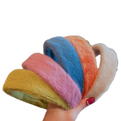 China New Arrival Fashion Candy Friendly Material Fast Shipping Solid Color Mink Headbands Supplier From China Friendly Material for sale