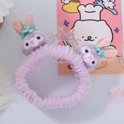 China Winter Towel Cloth Headband Hair Accessories Women Anime Rabbit Ear Soft Fluffy Hair Band Wholesale Friendly Material For Washing for sale