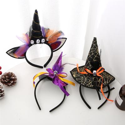 China New Arrival Halloween Witch Headband Pumpkin Cobweb Unicorn Headband Custom Factory Outlet Friendly Material for sale