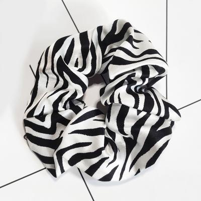 China European and American Style Custom Girls Kids Ponytails Holder Women Zebra Pattern Scrunchie 100% Silk Rubber Hair Scrunchies Elastic Hair Bands Bulk for sale