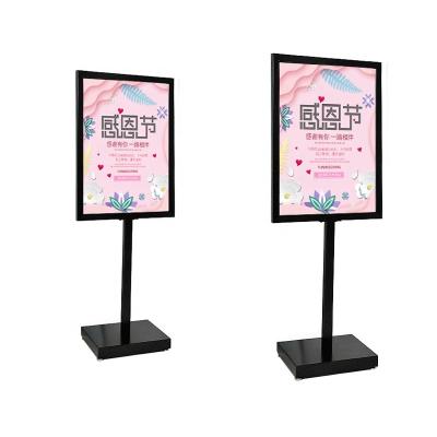 China Manufacture Wholesale Clothing Store Advertising Display Stand Metal Sign Holders Portable Hotel Sign Board Holder MS001 for sale