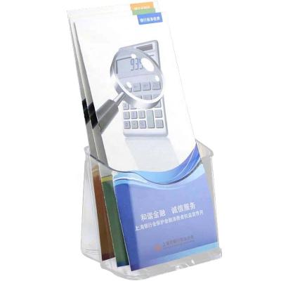 China Manufacture Wholesale Table A6 Flyer Brochure Display Stand Acrylic Brochure Holder For Display Units A6 Flyer Brochure Holder for sale