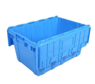 China Sustainable Turnover Box Logistics Box Tied Lid Plastic Containers Storage Box for sale