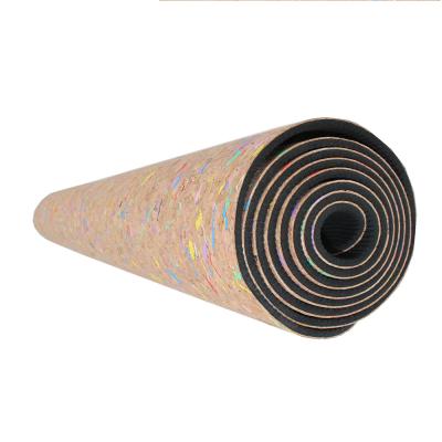 China Eco-Friendly Fitness Cork Yoga Mat Anti-slip and Antibiosis Wholesale Non-Slip Natural Rubber with Custom Printing Pattern for sale