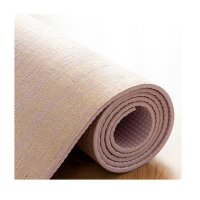 China Tear Resistant/Waterproof/Easy To Clean Natural Fiber High Density Non-slip Fitness Jute Yoga Mat Environmental Friendly Mat With Carry Strap for sale