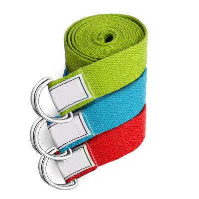 China Lightweight Physiotherapy Equipment High Performance Adjustable Yoga Mat Stretching Straps With Durable D-Clip for sale