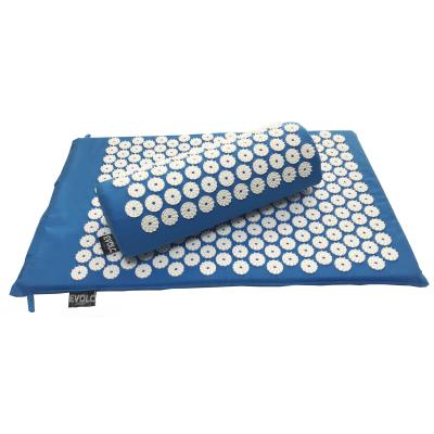 China Acupoint Soft And Durable Hot Selling Yoga Massage Relaxing Muscles Exercise Massage Mat With Pillow Set for sale