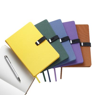 China Wholesale Durable Fabric Blank Hardcover Book Dotted Grid Print Inner Custom Planner Notebook With Metal Button Closure for sale