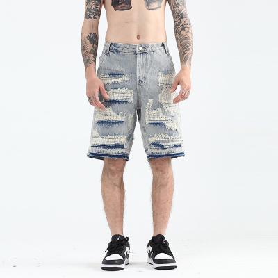 China Fashion Breathable Vintage Summer Loose High Quality Plus Size Mens Jean Shorts Casual Ripped Shorts Denim Shorts Men for sale