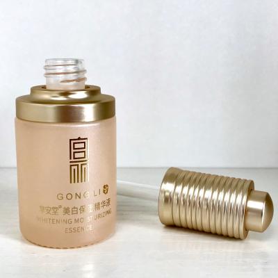 China Child Resistant 30ml Glass Rotate Dropper Bottle for Eye Cream Luxury Essence Bottle for sale