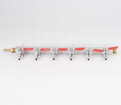 China Factory Price 6 Ways Wholesale Wholesale Beer Dispenser System Brass Nickel Plated Brass Manifolds for sale