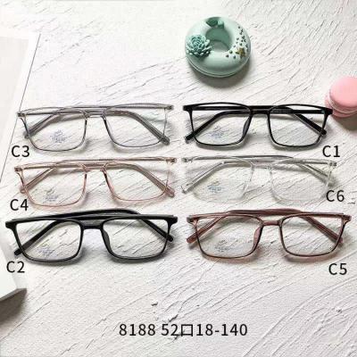 China For Eye Protection 8188 Retro Blue Ray Computer Filter Glasses Anti Radiation Glasses Light Up TR Square Oversized Optical Frame For Women for sale