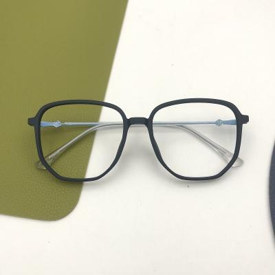 China BIG Optical Square Eyesight 2022 Warm Style Polygon TR Glass Frame Gradient Color Myopia Flat Glasses Anti-blue Light Matte Optical Glasses Frames for sale