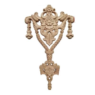 China Chinese Media Class Carved Antique Wood Flower Applique Decal Wood Onlays For Furniture Bed Door Mirror for sale