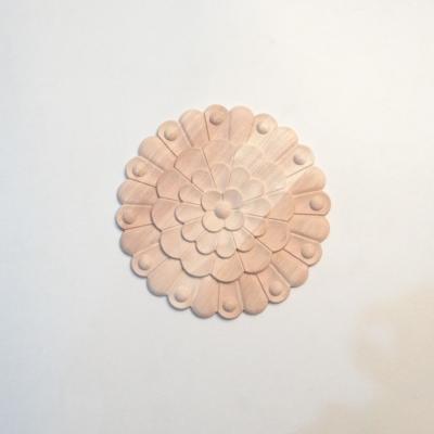 China Soft. Easy clean up. Factory Sale Durable Good Decorative Rosette Carved Wood Appliques Carved Wood Ornament for sale