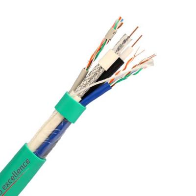 China Composite CCTV / CATV Security Hybrid Cable 2xRG6+2xCAT5E UTP Twisted Cord Lan Cable Plus Coaxial Cable For CCTV CATV Security Application for sale