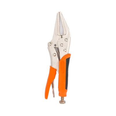 China To Clamp KENDO Carbon Steel Nose Nickel Plated Iron Locking Pliers 6.5inch/165mm Long for sale