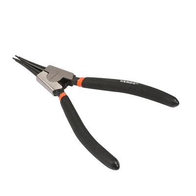 China KENDO Stocked 7 Inch High Carbon Steel External Straight Circlip Pliers for sale