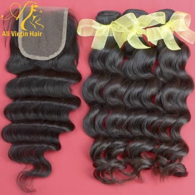 China Can Be Dyed / Can Be Hot Selling Cheap Peruvian Permed Hair 4pcs/lot Bundles With Closure For Black Women for sale