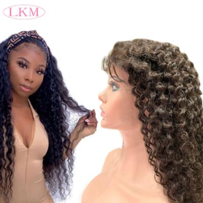 China Unprocessed Raw Deep Wave Wigs Natural Hairline 100% Lace Front Wig Body Wave Lace Closure Wig for sale