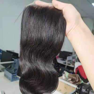 China HD Transparent Human Hair 5X5 Lace Closure Swiss Body Wave Straight Closure for sale