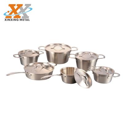 China Sustainable Hot Sale Polished Large Deep Cooking Pots Cookware Sets With Different Sizes for sale