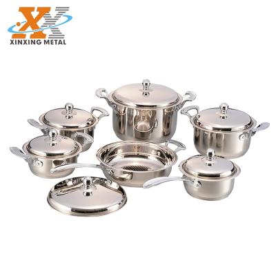 China Sustainable Kitchen Ware Supplier China Stylish Cookware Set Stainless Steel Pot Cookware Set for sale