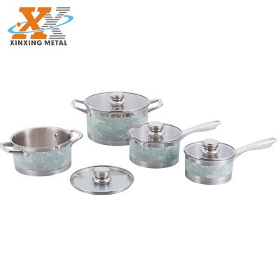 China Stick 8 Pcs Middle Eastern Pan Set Non Viable Cookware Colorful Cookware Set for sale