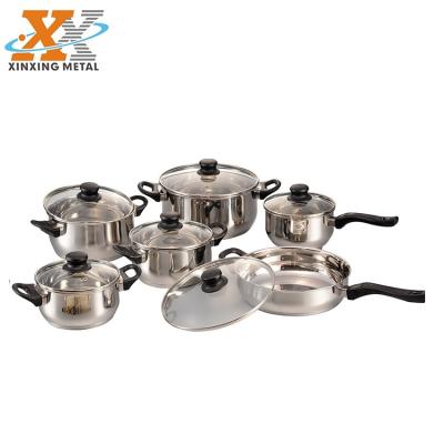 China Viable Hot Selling 12 Pcs Triple Stainless Steel Apple Shape Cookware Set Germany Kitchenware Set for sale