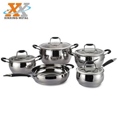 China Good Quality Sustainable German Apple Shape Stainless Steel Kitchen Casserole Cookware Set for sale