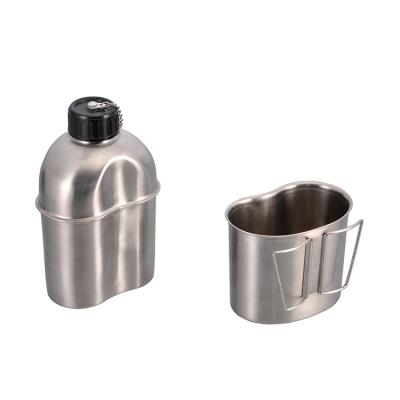 China High Quality Sustainable Camp Water Bottle Military Canteen Army Canteen With Cup for sale