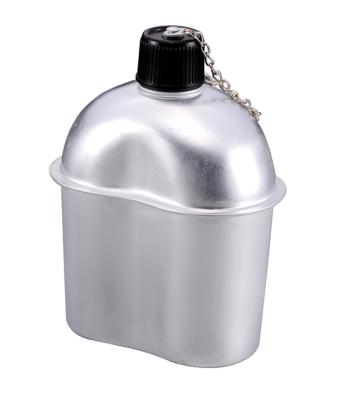 China Outdoor Travel Camping Hiking Water Bottle 0.8L Aluminum Army Canteen Portable Rising Climbing Canteen for sale