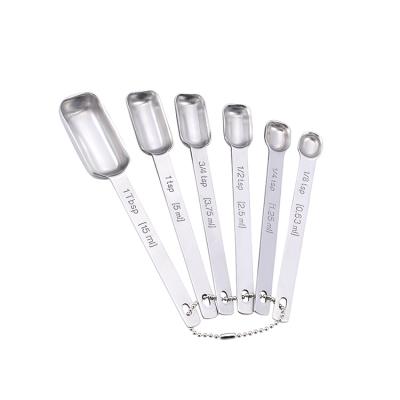 China Sustainable Kitchen Stainless Steel Metal Cooking Teaspoon Cooking Measuring Spoons for sale