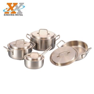 China Sustainable Capsulated Bottom Kitchen Pots And Pans Set Cookware Set SS 430 Cookware for sale