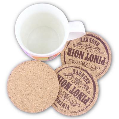 China 20 Years Factory Sustainable Custom Eco Friendly Coffee Rounded Coaster Mug Drink Silk Screen Printing In Cork Hot Pot for sale