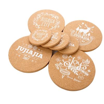 China Custom Made Funny Eco Friendly Round Square Cork Cork Wooden Coaster Set Sustainable Drinks for sale