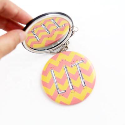 China Collectable Gift/Business/Decoration/Souvenir Key/Promotion Guangzhou Factory Custom Mirror Pocket Mirror Key Chain Key Chain for sale