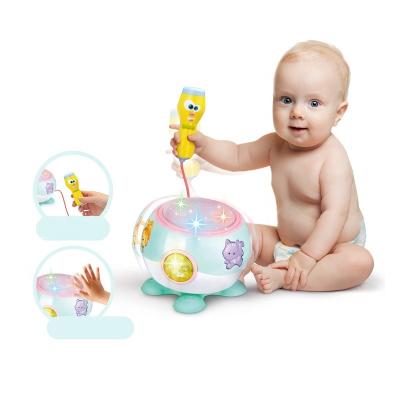 China Educational Multi Function Baby Toys Educational First Hand Drum with Electronic Light and Chinese and English Music Songs for Baby's First Steps for sale