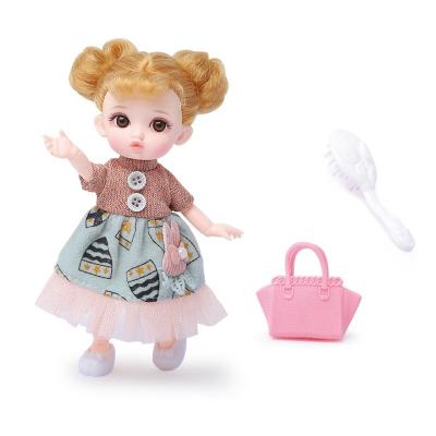 China Mini Wholesale Fashion 6 Inches 16CM BJD Barbiees Dolls Princess 12 Movable Joints With Comb And Tote Bag For Children Toy Gift for sale