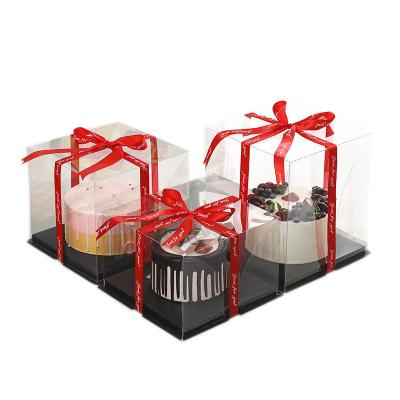 China Recycled Materials Hot Sale Cake Box Cake Box Transparent High Quality Large Plastic Packaging Box for sale