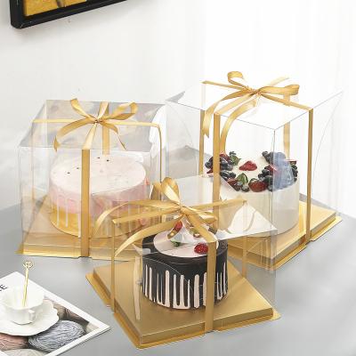 China Recycled Materials Transparent Cake Box Take Away Plastic Cake PET 6