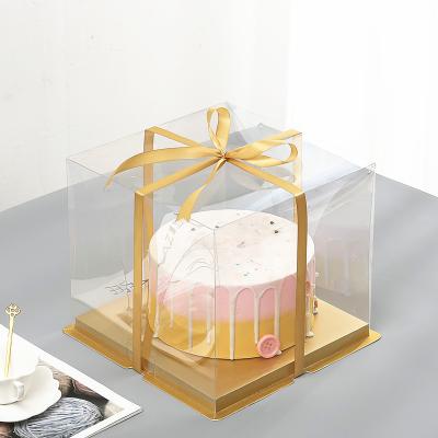 China Hot Sale Materials Recycled Clear Plastic Cake Box Cake PET 6