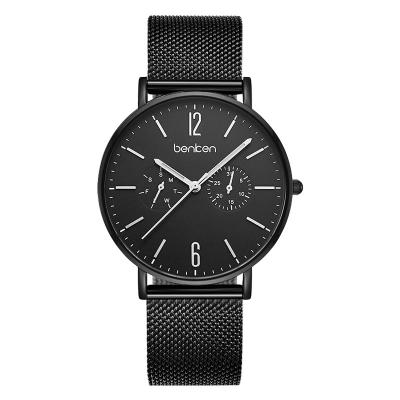 China Water Resistant Oem Your Own Brand Sapphire Analog Custom Business Minimalist Black Oem Fashion Stainless Steel Men'S Quartz Watches for sale