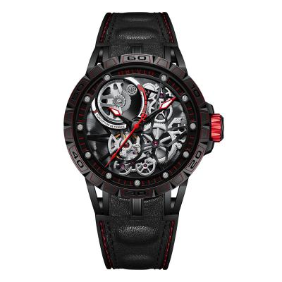 China Water Resistant OBLVLO Waterproof Customized Logo Brand Stainless Steel Fashion Sport Skeleton Luxury Automatic Men Mechanical Watches for sale