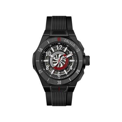 China Water Resistant Customized Logo High End Fashion New Style Skeleton Movement Leather Men Luxury Fully Automatic Mechanical Watches for sale