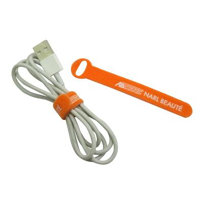 China Good Quality Eco-friendly Back To Back Printing Logo Wrap Cable Tie Strap for sale