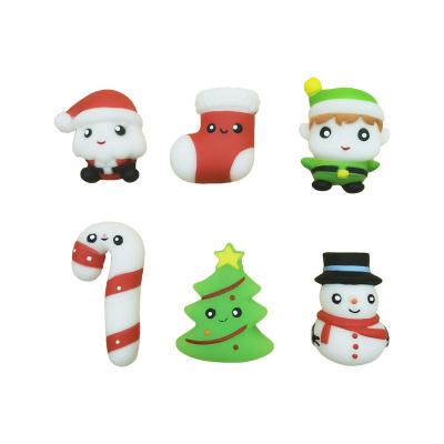 China Christmas Collection Soft Decompression TPR Squishies Squeeze Trigger Kneading Stretchy Mini Cute Squishy Santa Claus Elf Christmas Tree Toys for sale