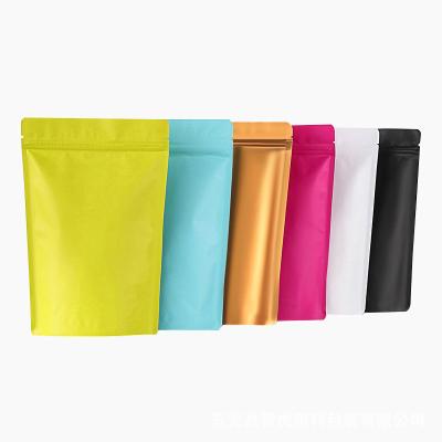 China Chinese factory hot sale mylar bag food packaging black flat bottom pouch window moisture proof for sale