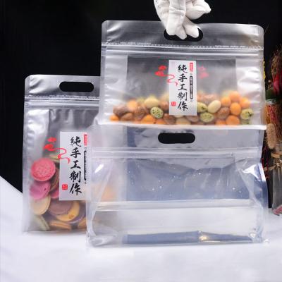 China Chinese Hot Selling Food Package Bag Moisture-proof Plastic Pouch Packaging Bag Factory Flat Bottom Transparent Box Stand Up for sale